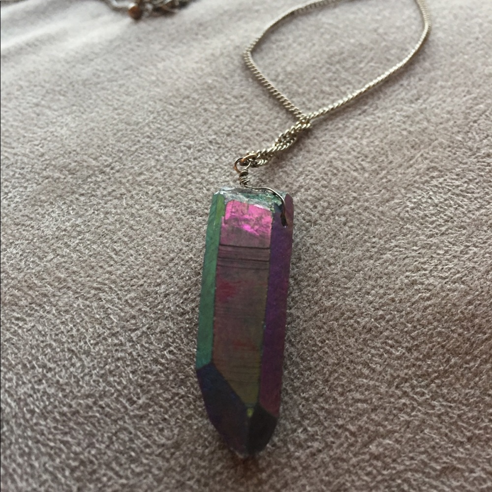 Crystal Dagger pendant necklace